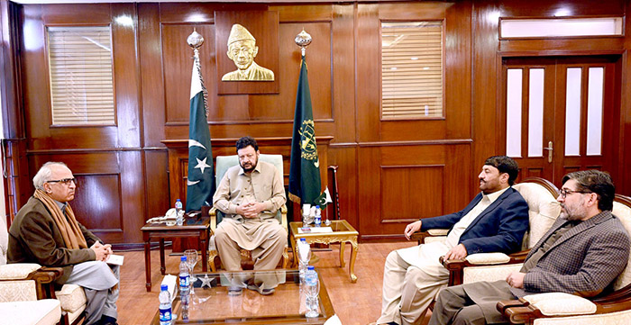 Chief Minister Gilgit-Baltistan Haji Gulbar Khan is meeting Vice Chancellor Karakoram International University Dr. Attaullah Shah. Provincial Minister for Food Ghulam Muhammad is also present.