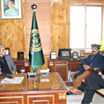Speaker Gilgit-Baltistan Assembly Nazir Ahmad Advocate in a meeting with the Project Director Ghizir Shandor road Shams Ur Rehman at Assembly Secretariat