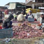 A Laborer busy sorting good quality onions at vegetables Market in Federal Capital