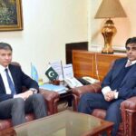 Kazakhstan Ambassador to Pakistan H.E. Yerzhan Kistafin called on the Federal Minister for Commerce, Industries, Investments and Interior, Dr. Gohar Ejaz to discuss regional connectivity and bilateral trade at the Commerce Ministry