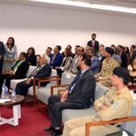 President Dr Arif Alvi addressing the gathering during his visit Health Network Blood Centre & Clinical Laboratories, at Indus Hospital