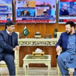 Chief Minister GB Haji Gulbar Khan in a meeting with caretaker Interior Minister Dr. Gohar Ejaz at his office.