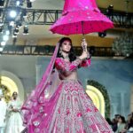 Models walking on ramp during Bridal Show in a local wedding hall on late Thursday night.