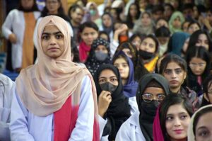 Students of MBBS attending Orientation ceremony at Liaquat University of Medical & Health Science Jamshoro