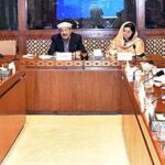 Senator Kamil Ali Agha, Chairman Senate Functional Committee on Government Assurances presiding over a meeting of the committee at Parliament House