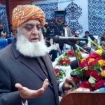 Amir JUI-F Maulana Fazal-ur-Rehman addressing to party workers gathering at Jamia Islamia Madarsa Ishatul Quran Wal Hadeeth during Election Campaign