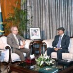 High Commissioner-designate of Pakistan to Sri Lanka, Major General (Retd) Faheem Ul Aziz called on President Dr. Arif Alvi at Aiwan-e-Sadr.