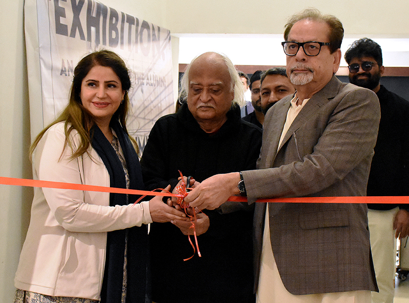 Renowned intellectual Anwar Maqsood and President of the Arts Council Muhammad Ahmad Shah inaugurating the "First Alumni Festival 2024" held at Arts Council of Pakistan.