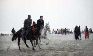 People enjoy horse riding at Seaview.