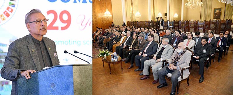 President Dr Arif Alvi addressing the 29th anniversary celebration of the Commission on Science and Technology for Sustainable Development in the South (COMSATS) at Aiwan-e-Sadr