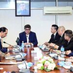 Caretaker Federal Minister for Privatisation, Fawad Hasan Fawad in a meeting with Chinese Business Delegation on at Privatisation Division.