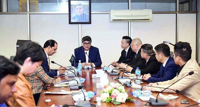 Caretaker Federal Minister for Privatisation, Fawad Hasan Fawad in a meeting with Chinese Business Delegation on at Privatisation Division. Caretaker Federal Minister for Privatisation, Fawad Hasan Fawad in a meeting with Chinese Business Delegation on at Privatisation Division.