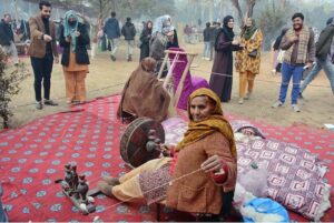 Students are visiting different stalls during Gur Mela and Cultural Festival at the University of Agriculture Faisalabad organized by Directorate of Farms
