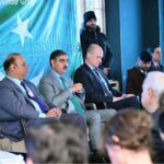 Caretaker Prime Minister Anwaar-ul-Haq Kakar addressing the Pathfinder's Pakistan Breakfast meeting held on the sidelines of the World Economic Forum.