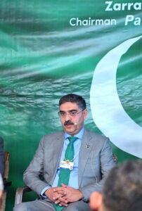 Caretaker Prime Minister Anwaar-ul-Haq Kakar addressing the Pathfinder's Pakistan Breakfast meeting held on the sidelines of the World Economic Forum.