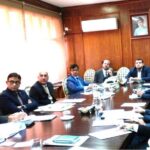 Brig. (Retd.) Muzaffar Ali Ranjha, Chairman, PMIC is chairing the meeting at PMIC, PM Office, Islamabad on PSDP project titled "Construction of Rathoua Haryam Bridge Across Reservoir Channel on Mirpur, Islamgarh Road" on 18-1-2024 and getting briefing from the officers of Ministry of Finance and all other concerned stakeholders (Ministry of Kashmir Affairs and Gilgit Baltistan, Chief Engineer PWD Highways (South) and Project Director of Government of AJ&K, NESPAK and FWO) of the project.