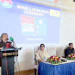 Caretaker Federal Minister for Education and Professional Training, Madad Ali Sindhi, addressing the ceremony of Book Launching written by Dr. Afshan Malik Chairperson Sindho Social Welfare Trust at Sindh Police Museum and Headquarter.