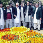 Mayor Karachi Barrister Murtaza Wahab along With Deputy Mayor Salman Abdullah Murad, and others visiting after inaugurating 4th Merigold Festival at Bagh e Jinnah (Frere Hall lawn)