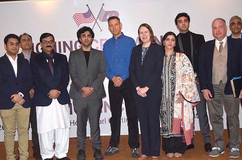 US Consul General Kristin Hawkins addressing during signing ceremony between Jullundur (Pvt) Ltd. Pakistan and Agmor Inc. USA US Consul General Kristin Hawkins addressing during signing ceremony between Jullundur (Pvt) Ltd. Pakistan and Agmor Inc. USA