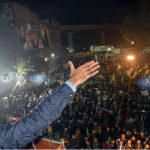 Former Punjab Chief Minister Hamza Shahbaz addressing the PML-N Workers Convention in Garhi Shahu.