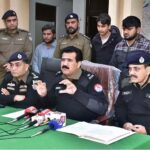 SP Investigation Ghulam Abbas, DSP Rana Mehmood briefs the media about arrest of kidnapers