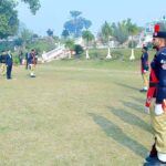 Caretaker Prime Minister Anwaar-ul-Haq Kakar being presented guard of honour by a contingent of KP Police