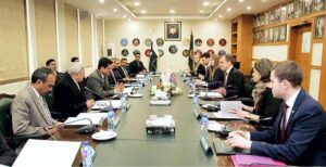 Federal Secretary for Interior, Aftab Akbar Durrani in a meeting with the 2nd Permanent Secretary of British Home Office Simon Ridley