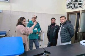 A delegation of UNFPA visiting the DH Hospital Nagar and check the operation theater, established by the AKHSP. 