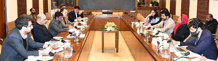 Senator Engr. Rukhsana Zuberi, Convener Sub-Committee of the Senate Standing Committee On Overseas Pakistanis And Human Resource Development presiding over a meeting of the committee at Parliament House.