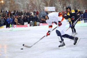 Youngsters in action during the practice day of Ice Winter Festival in connection to promote winter tourism in the area