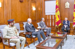 Secretary Defence Lt Gen (Retired) Hamood Uz Zaman Khan calls on President of Sri Lanka, Ranil Wickremesinghe at Presidential Secretariat Sri Lanka.