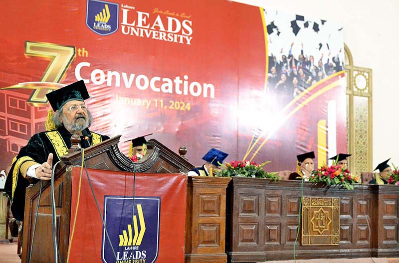 Caretaker Federal Minister for Education and Vocational Training Madad Ali Sindhi addresses at 7th convocation of Leeds University Caretaker Federal Minister for Education and Vocational Training Madad Ali Sindhi addresses at 7th convocation of Leeds University
