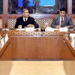 Senator Syed Ali Zafar, Chairman Senate Standing Committee on Law and Justice presiding over a meeting of the committee at Parliament House