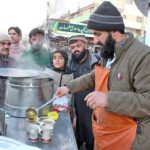 People taking soups which demand increased in cold weather in the Provincial Capital