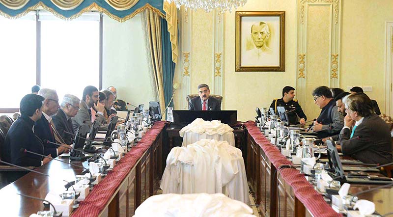 Caretaker Prime Minister Anwaar-ul-Haq Kakar chairs a meeting of the Caretaker Federal Cabinet
