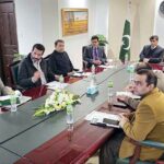 Caretaker Interior Minister Dr. Gohar Ejaz chairing a briefing at National Action Plan Secretariat