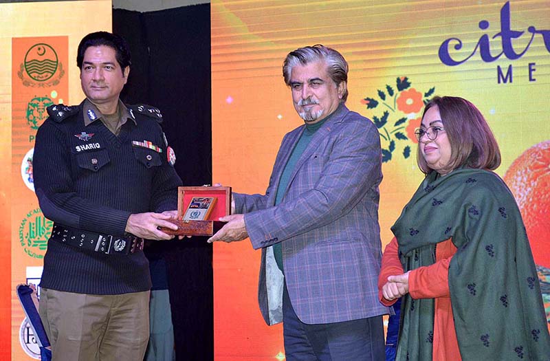 Caretaker Federal Minister for Culture Syed Jamal Shah Addressing the opening ceremony of the two-day Orange Mela organized by Lock versa At Sargodha Arts Council