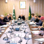 The Caretaker Minister for Planning Development & Special Initiatives, Muhammad Sami Saeed chairing a National Price Monitoring Committee (NPMC) meeting.