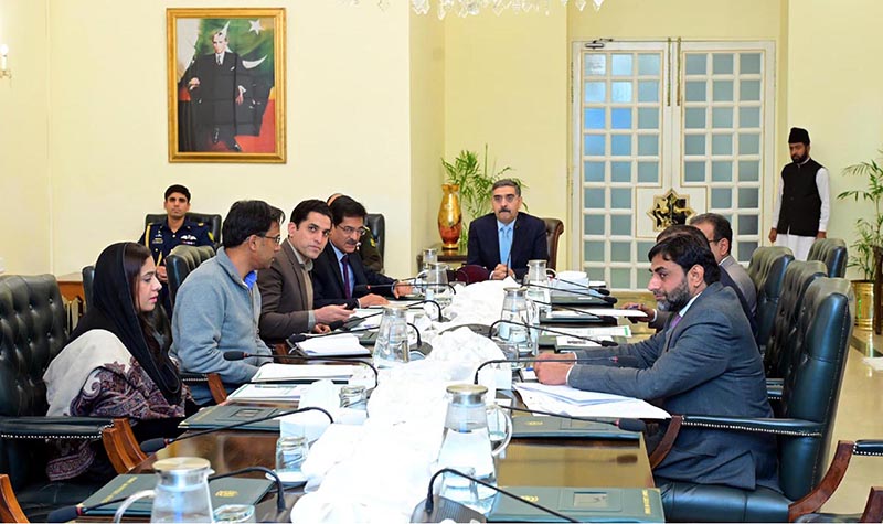 Caretaker Prime Minister Anwaar-ul-Haq Kakar chairs a meeting of the Capital Development Authority