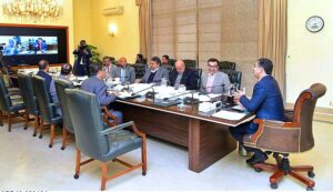 Caretaker Prime Minister Anwaar-ul-Haq Kakar meeting with a delegation of K-Electric