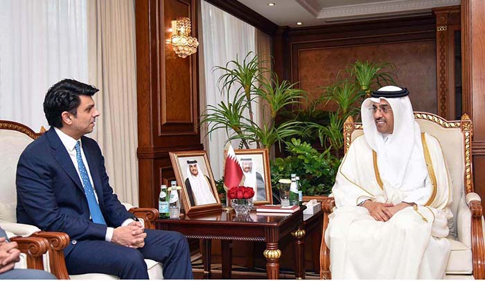 SAPM, Jawad Sohrab Malik meets Dr. Ali bin Samikh Al Marri, Labour Minister of the State of Qatar.