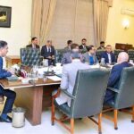 Caretaker Prime Minister Anwaar-ul-Haq Kakar meeting with a delegation of K-Electric