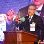 President Dr. Arif Alvi addressing the annual union of Old Publicans