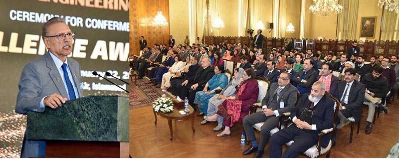 President Dr Arif Alvi addressing the Pakistan Engineering Council Engineers' Excellence Awards 2022, at Aiwan-e-Sadr President Dr Arif Alvi addressing the Pakistan Engineering Council Engineers' Excellence Awards 2022, at Aiwan-e-Sadr