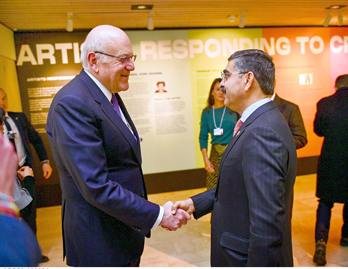 Caretaker Prime Minister Anwaar-ul-Haq Kakar meets the Prime Minister of Lebanon Najib Mikati on the sidelines of the World Economic Forum.