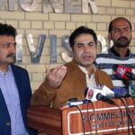 District Monitoring Officer Quetta, Subhan Dashti addressing a press conference at Commissioner Office