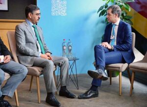 Caretaker Prime Minister Anwaar-ul-Haq Kakar meets the Prime Minister of Belgium Alexander De Croo on the sidelines of the World Economic Forum. 