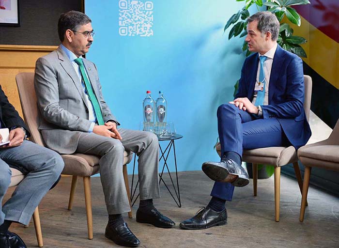 Caretaker Prime Minister Anwaar-ul-Haq Kakar meets the Prime Minister of Belgium Alexander De Croo on the sidelines of the World Economic Forum.