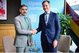 Caretaker Prime Minister Anwaar-ul-Haq Kakar meets the Prime Minister of Belgium Alexander De Croo on the sidelines of the World Economic Forum.