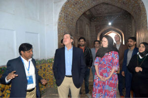 Deputy Chief of Mission US Consulate Islamabad Andrew Schoffer visits Jahangir tomb